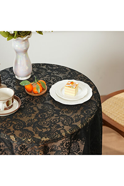 Choice 140x220cm black Black French Luxurious Lace Hollow out Rectangle Table...