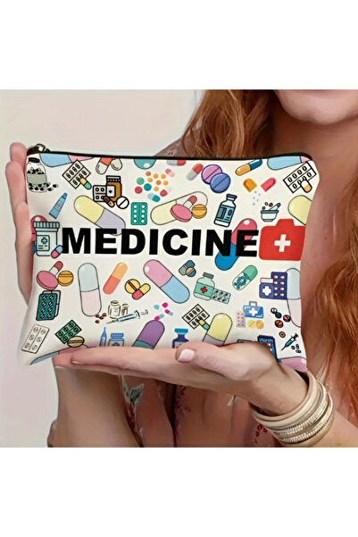 Choice Medicine 1pc Medicine Themed Makeup Bag, Foldable Cosmetic Case for He...