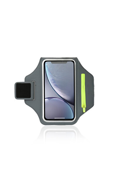 choice2 سوار جري رمادي اللون مع حقيبة سماعات أذن، حامل هاتف آيفون 17 و16 و15 ...