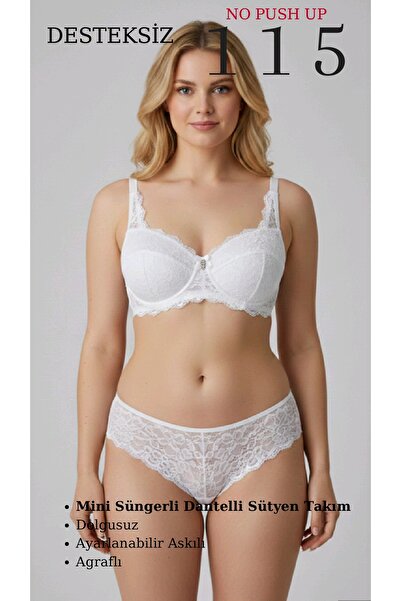 CHARM Tılsım Lingerie Women's Mini Sponge Lace Bra Set