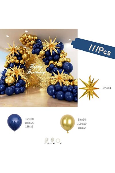 Choice Other BL501213-111Pcs 111Pcs Navy Blue Balloon Arch Garland Kit Metall...