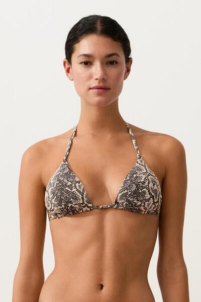 Oysho Yılan desenli üçgen bikini top