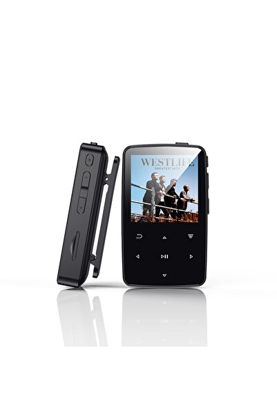 Choice مشغل موسيقى MP3 أسود Q03 بسعة 16 جيجابايت، مزود بمفتاح لمس وبلوتوث ومش...