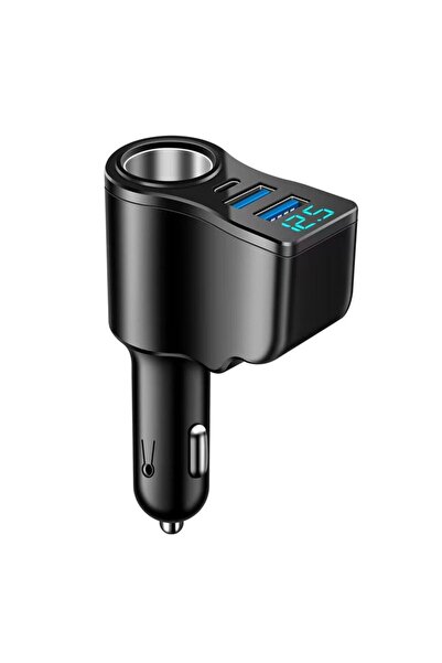 Choice شاحن سيارة أسود من النوع C بقوة 3.1 أمبير، يعمل بمنفذ USB، مزود بمحول ...