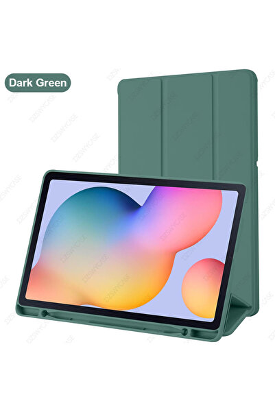 Choice3 جراب أخضر داكن لجهاز Tab S6 Lite مقاس 10.4 بوصة، مع حامل قلم، وغطاء ح...