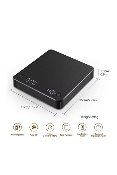 Choice1 ميزان قهوة نانو سعة 3 كجم مزود بمؤقت، ميزان إسبريسو، غطاء سيليكون قاب...