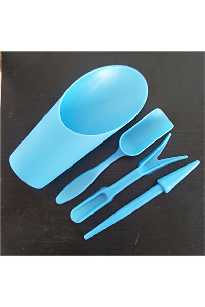 Choice3 مجموعة من 4 قطع زرقاء، مجرفة دلو بلاستيكية متينة، أسطوانة زراعة، مجرف...