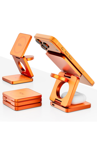 Choice4 حامل شحن لاسلكي مغناطيسي قابل للطي 3 في 1 بقوة 25 واط بتقنية Qi2.2 من...