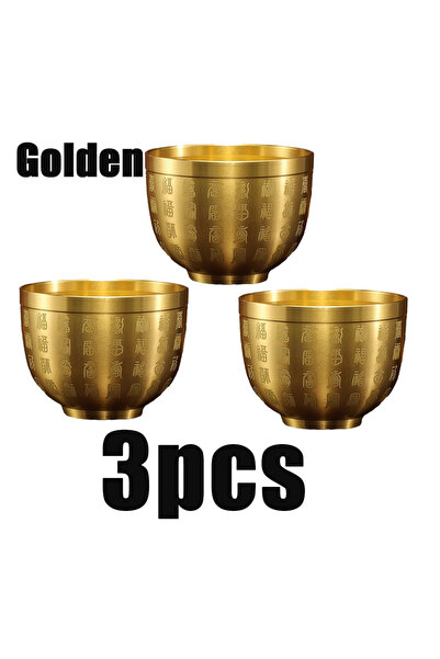 Choice1 3 قطع من أكواب الزينة الذهبية (1/2/3 قطع) - أكواب مئة بركة لجذب الثرو...