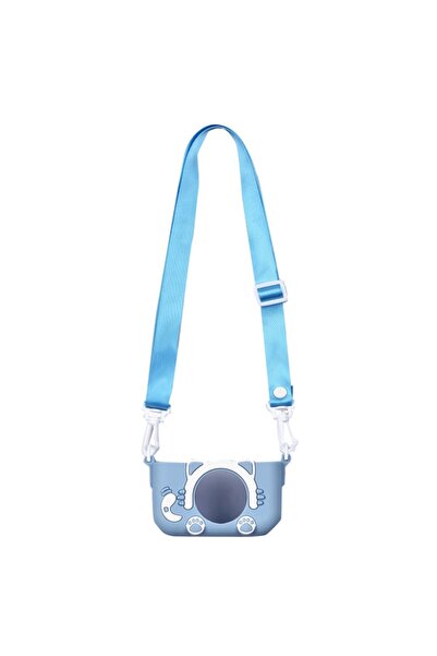 Choice1 غطاء كاميرا صغير من السيليكون بتصميم قطة زرقاء، مناسب للأطفال، مع حبل...