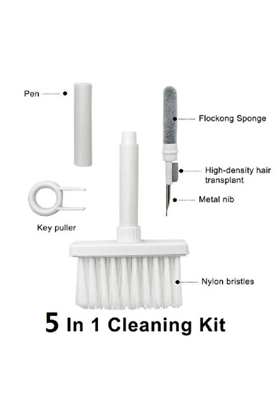 Choice1 طقم فرشاة تنظيف لوحة المفاتيح 5 في 1 باللون الأبيض، أداة سحب أغطية ال...