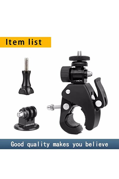 Choice مشبك دراجة مع حامل، دوار 360 درجة، مناسب لكاميرات الفيديو الرقمية مقاس...