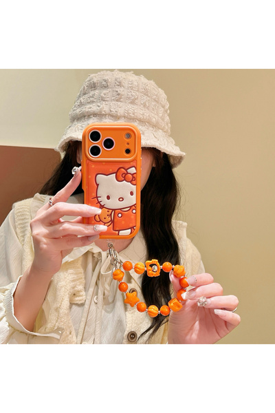 Choice11 جراب iPhone 17 Pro برتقالي اللون من جلد مخطط دب برتقالي، مناسب غلاف ...