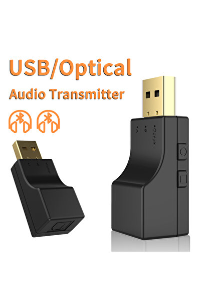 Choice جهاز إرسال صوت بلوتوث أسود، منفذ USB، منفذ بصري، بث مزدوج، متعدد النقا...