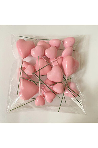 choice2 Pink 20pcs 3D Heart Shape Cake Topper Mix Size Gold Silver Pink Love ...