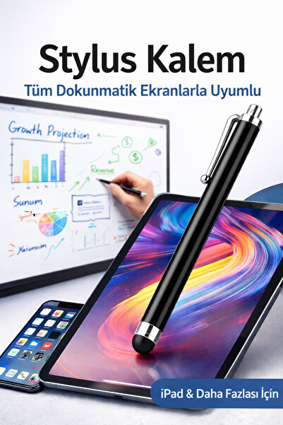 SepetteX Stylus Kalem Tüm Dokunmatik Ekranlarla Uyumlu Telefon Akıllı Tahta K...