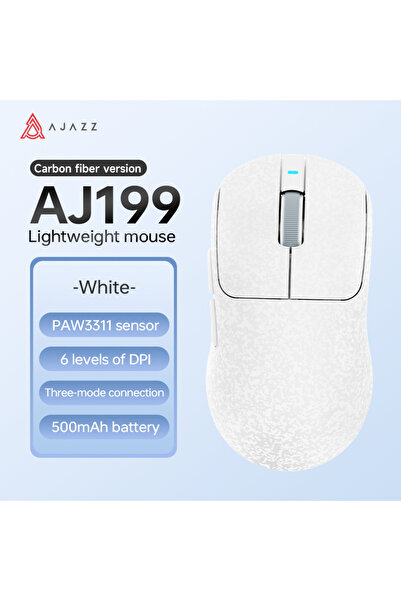 Choice1 ماوس ألعاب لاسلكي أبيض من أجاز، طراز AJ199، خفيف الوزن للغاية (59 غرا...