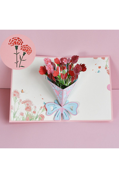 Choice7 Carnation Happy Birthday Pop Up Card Sakura Sunflower Envelope Elegan...