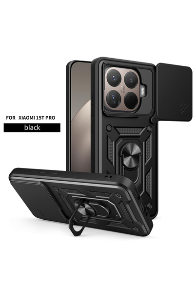 Choice48 غطاء حماية أسود من شاومي 15، متوافق مع هواتف 15 و14 تي برو، مزود بحل...