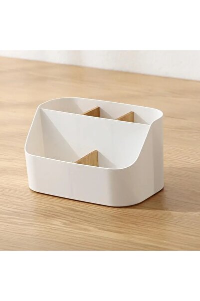 Choice صندوق تخزين أبيض للوازم المكتبية، ومستحضرات التجميل، وصندوق تنظيم المك...