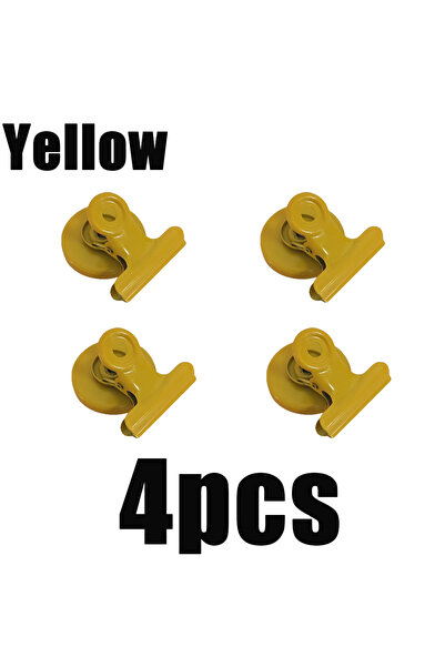 choice2 4 قطع مغناطيسات صفراء متعددة الاستخدامات للثلاجة، لون أبيض