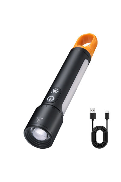 Choice ZOOM Black BORUiT Zoom Multifunctional LED Flashlight 750LM 21700 Port...