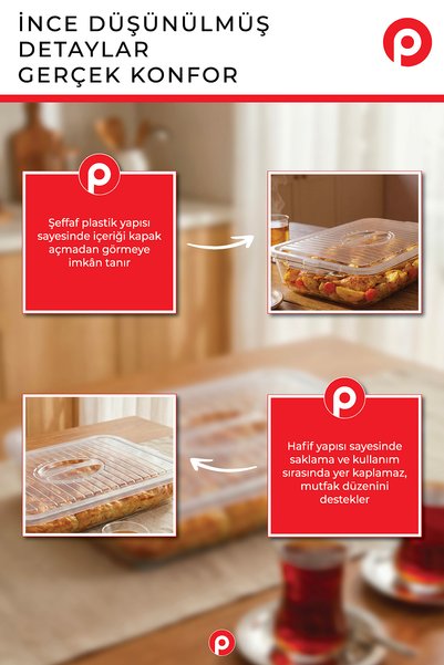 Pazarika Dikdörtgen Borcam Kapağı Şeffaf Plastik Saklama Kapağı