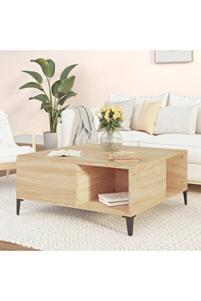 Concept Masă de cafea, stejar afumat, 80x80x36,5 cm, lemn prelucrat