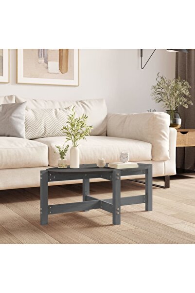 Concept Masă de cafea, gri, 87x48x35 cm, lemn masiv de pin