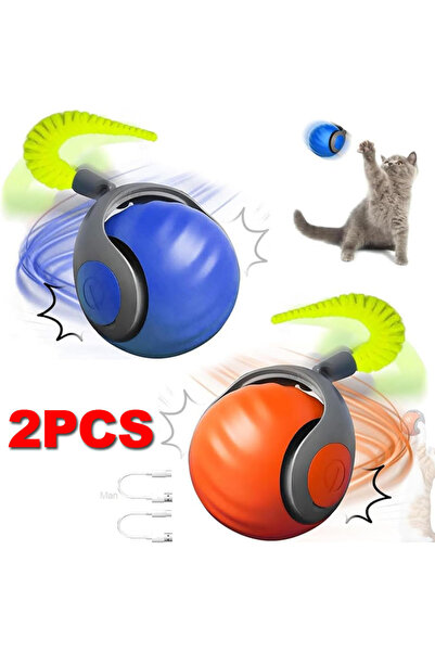 Choice3 لعبة القطط التفاعلية الذكية سبيدي تيل 2.0 باللون الأزرق والبرتقالي مع...