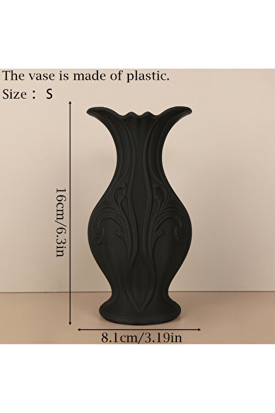 Choice black Cross-Border Gothic Retro Carved Black Vase For Dark Romantic-St...