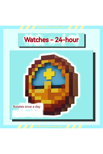 Choice1 ساعة شمسية قمرية بتصميم فن البكسل الكلاسيكي الأنيق، تعمل لمدة 24 ساعة...