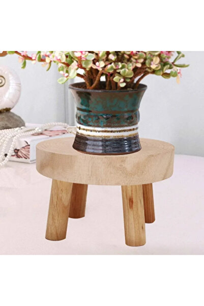 Choice قطعة واحدة لرف نباتات داخلية، رف خشبي لأصص الزهور، حامل أصيص دائري من ...