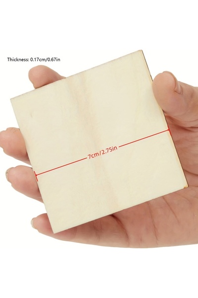 Choice 25Pcs 25pcs 2.75in/7cm Unfinished Wood Squares for Crafts Wood Burning...