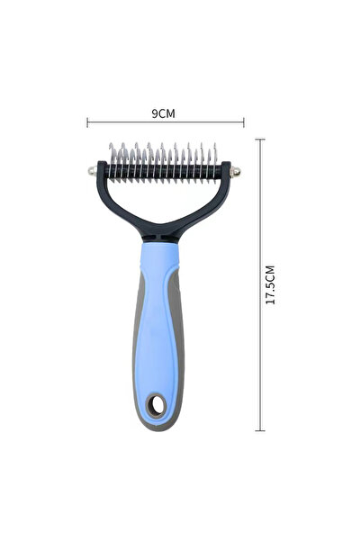 choice2 Blue-L 1Pcs Pet Knotting Comb Stainless Steel Double Sided Dog Comb S...