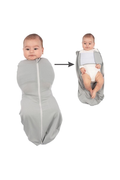 Kidizi Sistem de infasat cu fermoar dublu SnugPod UP Grey M, pentru bebelusi ...