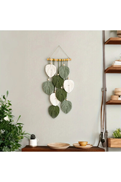 Choice Leaves Bohemian Style Wall Hanging Tapestry Handwoven Green Leaf Desig...