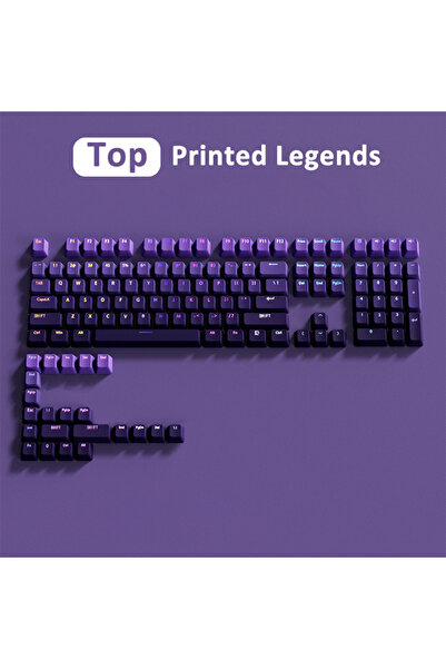 Choice6 Top-Purple-Black Top Print Gradient Keycaps 60% 65% 75% TKL 96% 98% 1...