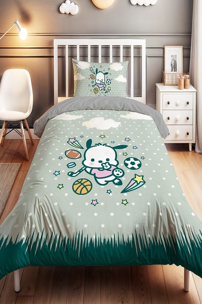 EVPANYA Sportsman Cinnamorol Patterned Single Baby Kids Bedding Set