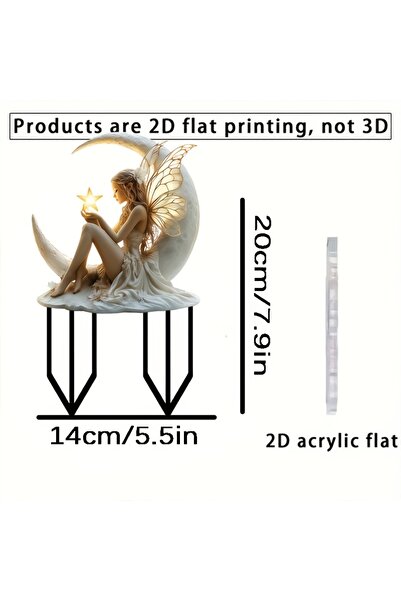 Choice A 1PC Moon Fairy Garden Wooden Pile Decoration, Outdoor Courtyard Art,...