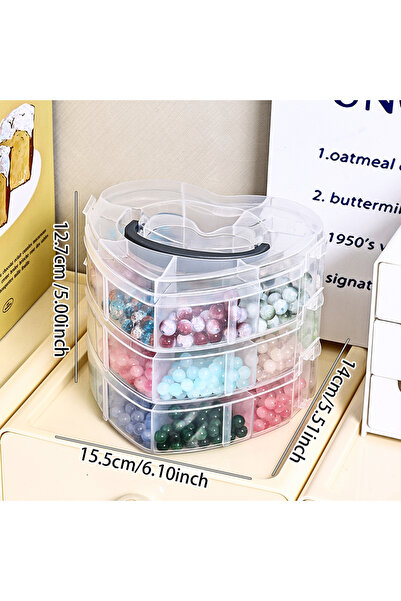 Choice 3layers-transparent 1pc transparent plastic handheld heart-shaped bead...
