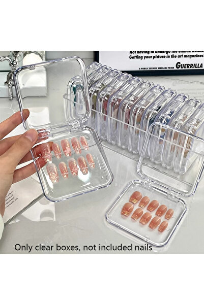 Choice3 10 قطع 50/20/10 قطع علب تخزين أظافر أكريليك شفافة علب أظافر أدوات تخز...