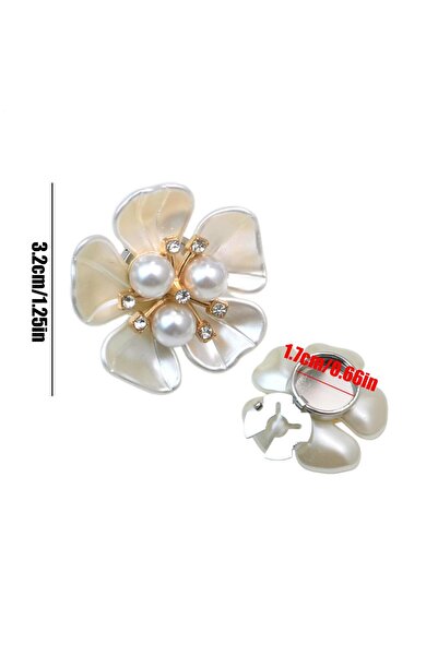 Choice White Flower Pearl Rhinestone Button Covers - DIY Sewing Craft Accesso...