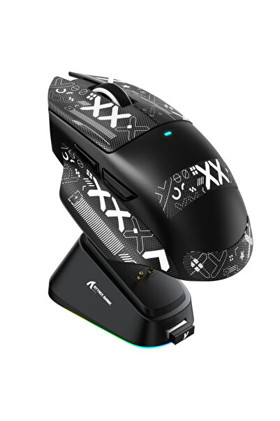 Choice1 ماوس لاسلكي V6 أسود من ATTACK SHARK V6 بدقة 25000 نقطة في البوصة، قاع...