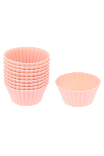 Choice قالب كيك سيليكون وردي اللون، 10 قطع، بأبعاد 3.5 × 2.3 × 1.6 سم، على شك...