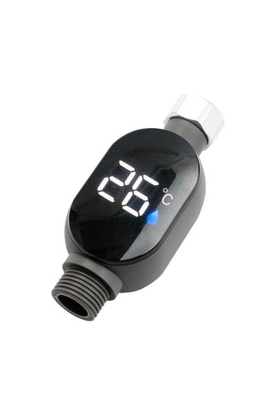 Choice مقياس حرارة مياه الاستحمام المنزلي بشاشة LED سوداء للحمام، نطاق قياس د...