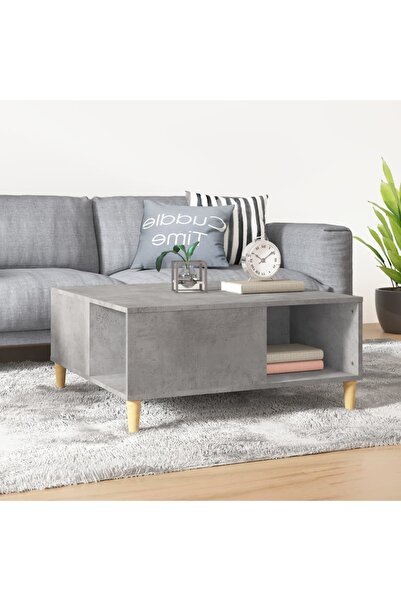 Concept Τραπεζάκι σαλονιού, γκρι σκυροδέματος, 80x80x36,5 εκ., επεξεργασμένο ...