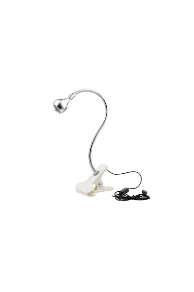 Choice1 White Silver Shell Flexible Table Lamp USB Power Lamp Reading Book Li...