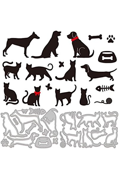Choice 2Set 20Pcs Dogs Cats Cutting Die Metal Pet Animals Bones Die Cuts Embo...
