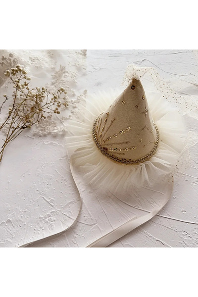 Choice1 قبعة حفلة عيد ميلاد طفل من دانتيل المطرز بالزهور، تاج أميرة، قبعة تصو...